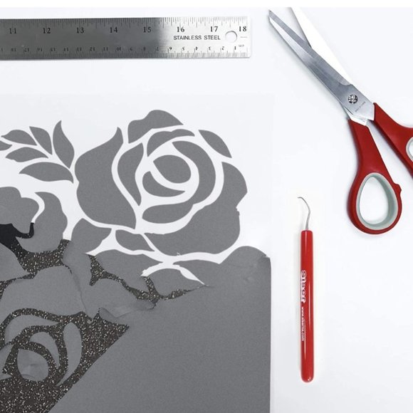 20" x 5 Feet Glitter Black Siser Easyweed HTV Heat Transfer Iron-On Vinyl - Picture 4 of 5